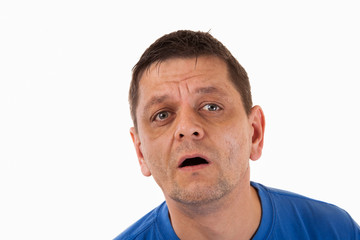 Fototapeta premium Portrait of a surprised man