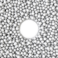 Golf balls frame / 3D render of golf balls framing copy space