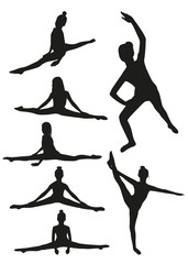 Girls gymnastics silhouettes