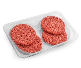 Four fresh hamburger slices isolated