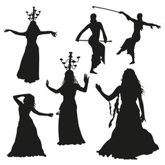 Oriental dance silhouettes