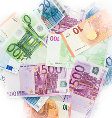 euro bills  euro banknotes money. European Union Currency