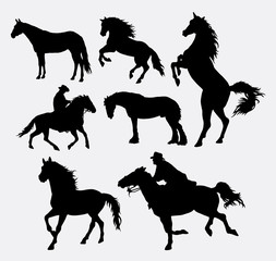 Horse, pet animal silhouettes. Good use for symbol, logo, web icon, sticker, mascot, or any design you want. Easy to use.