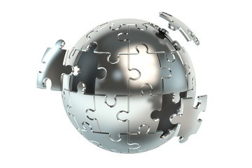 metallic spherical puzzle