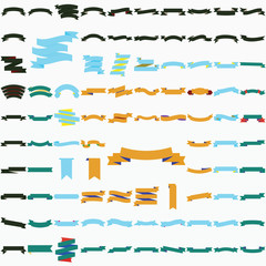 Set of design elements banners ribbons. Vector illustration.