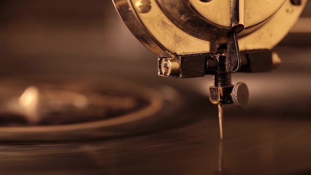 Old turntables and needle macro