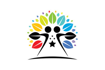 Creative Colorful Tree Human Concept