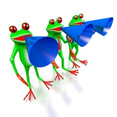 3D frogs - public speakers concept