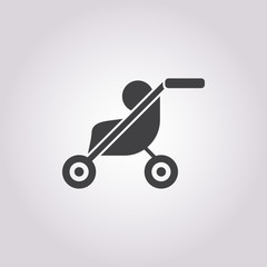 stroller icon on white background