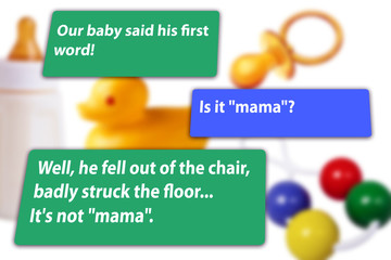 joke about first baby's word