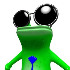 3D frog with sunglasses