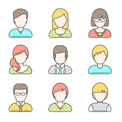 People userpics line icons 