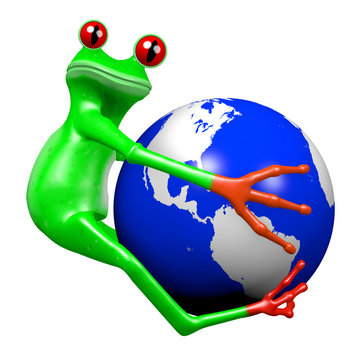 3D frog - Earth concept