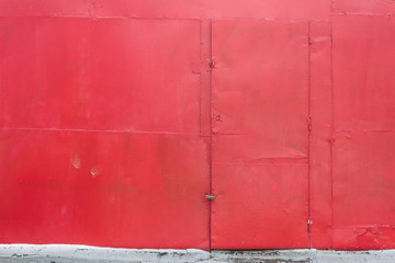 red wall background, red door copy space