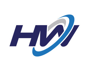 HW Letter Swoosh Wave Logo