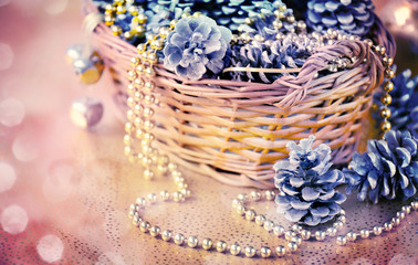 Composition of the Bells, Christmas Tree, Poinsettia and Gift