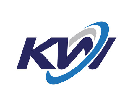 KW Letter Swoosh Wave Logo