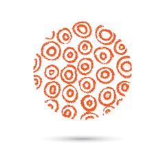 Hand drawn scribble marble circle, vector logo design element