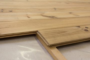 Naklejka na ściany i meble wooden floor, oak planks - board floor