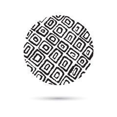 Marble circle, hand drawn pen and chalk, Textured marble with wave pattern. Rounded shapes isolated on white, grunge background. Vector of ink lines, scribbles of pencil and crayons.