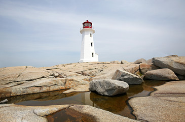 Fototapeta na wymiar Peggy's Cove Lighthouse, Nova Scotia, Canada