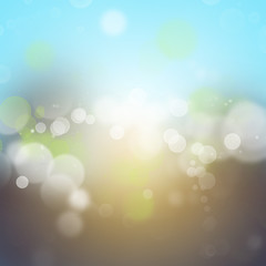 Abstract blue and brown bokeh light blur background