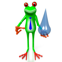 3D frog - water concept
