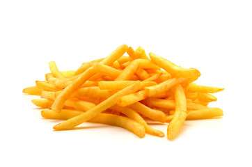 potato fry on white isolated background