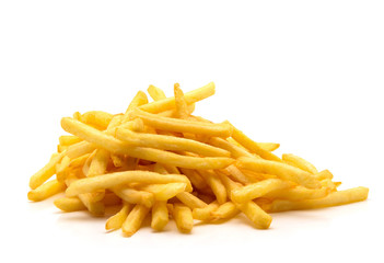 potato fry on white isolated background