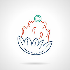 Flat color line cone vector icon