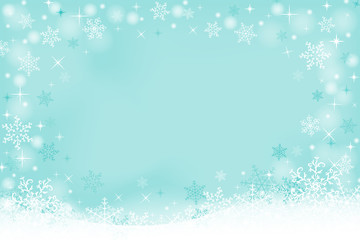 Winter background with snowflakes and space for text. Vector illustration.