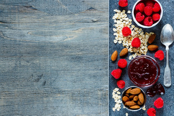 delicious breakfast over stone