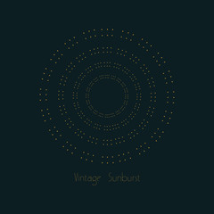 Hipster vintage sunburst. Series on dark background.