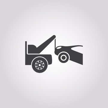 towtruck icon on white background