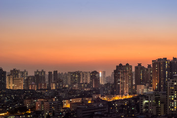 Fototapeta na wymiar twilight view of Guangzhou city