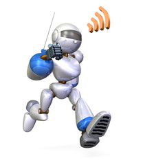 Fototapeta premium 通信しながら走るロボット