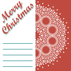 Christmas greeting card and patterns vector background. Merry Christmas holidays wish design and vintage ornament decoration. Happy new year message. Vector illustration.