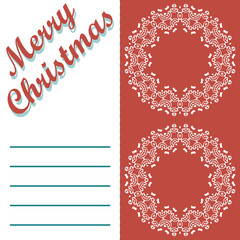 Christmas greeting card and patterns vector background. Merry Christmas holidays wish design and vintage ornament decoration. Happy new year message. Vector illustration.