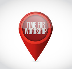 Time for workshop pointer sign concept