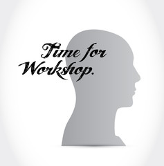 Time for workshop brain sign concept