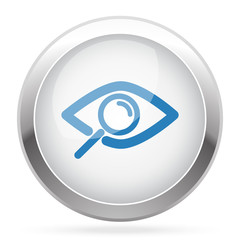 Blue Observe icon on white glossy chrome app button