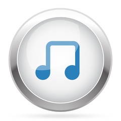 Blue Notes icon on white glossy chrome app button