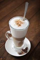 Coffee in glass cup