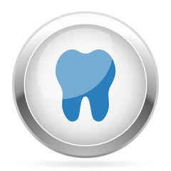 Blue Tooth icon on white glossy chrome app button