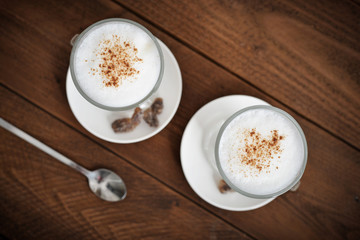 Coffee in glass cup