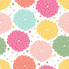 Vector seamless flower pattern background. Seamless pattern can be used for wallpaper, pattern fills, web page backgrounds, surface textures.