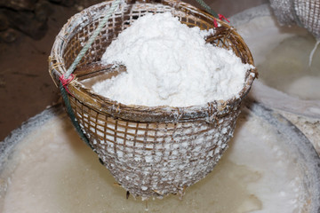 Boiling rock salt from underground water in Nan Province,Thailand
