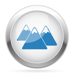 Blue Mountain icon on white glossy chrome app button