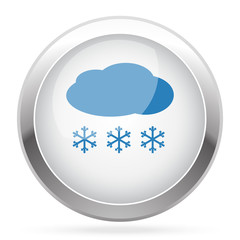 Blue Snow icon on white glossy chrome app button