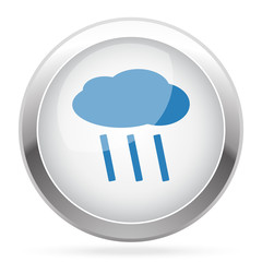 Blue Rain icon on white glossy chrome app button